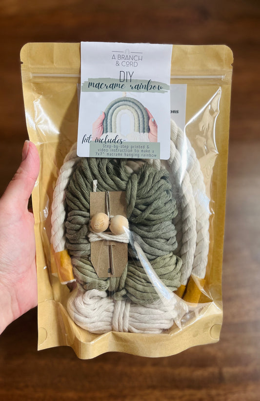 DIY Macrame Rainbow Kit from A Branch and Cord