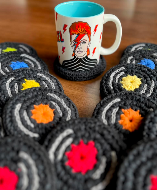 Handmade Vinyl Record Coaster by Grinning Soul