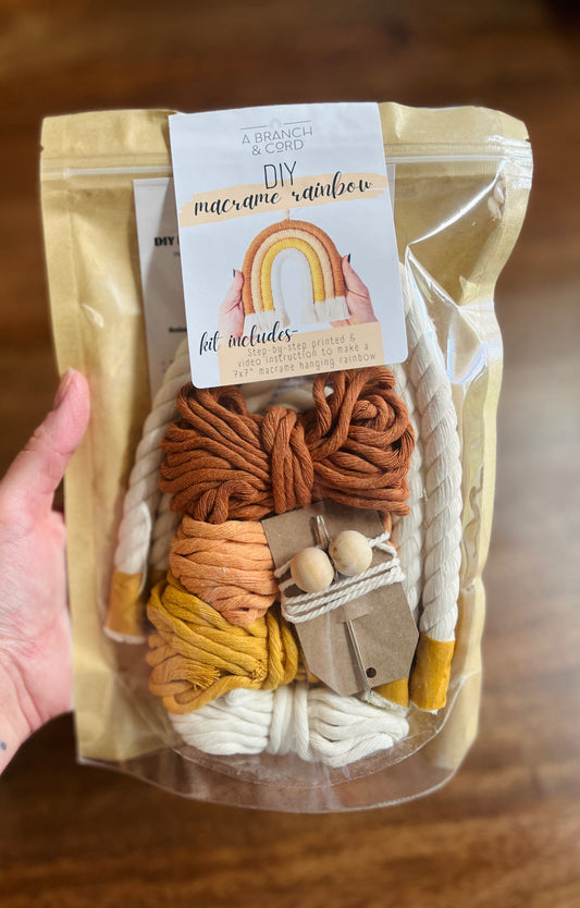 DIY Macrame Rainbow Kit from A Branch and Cord
